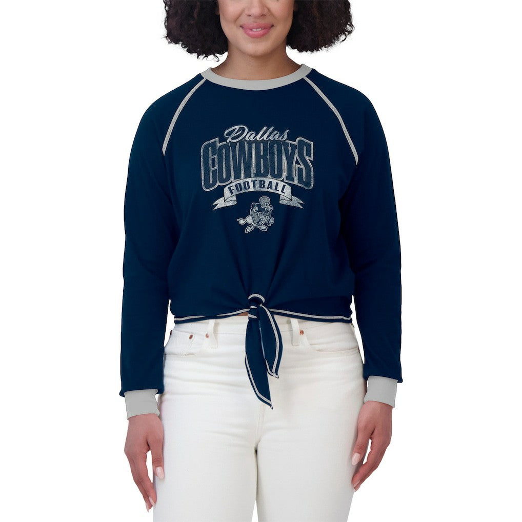 WEAR by Erin Andrews Women's Tie-Front Long Sleeve Top - Dallas Cowboys Tops
