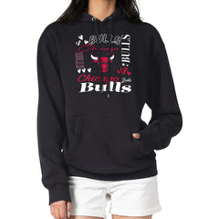 Chicago Bulls G-III 4Her by Carl Banks Women's Team Collage Graphic Fleece Pullover Hoodie sale