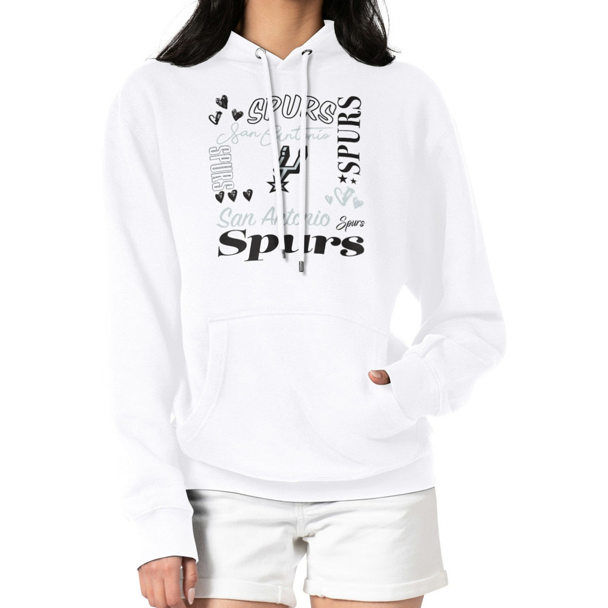 San Antonio Spurs G-III 4Her by Carl Banks Women's Team Collage Graphic Fleece Pullover Hoodie