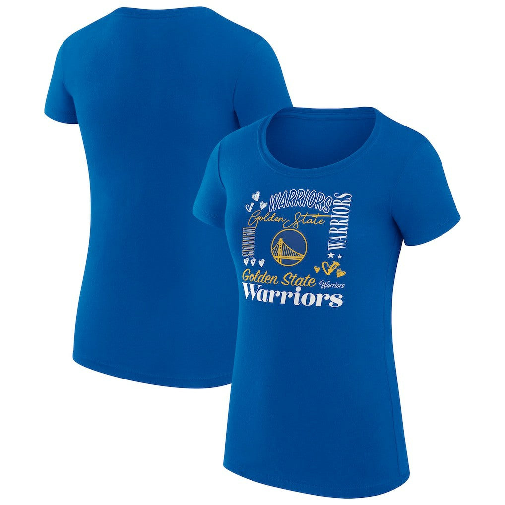 Golden State Warriors G-III 4Her by Carl Banks Women's Super-Slim Fit Lightweight Team Name Collage Graphic T-Shirt sale