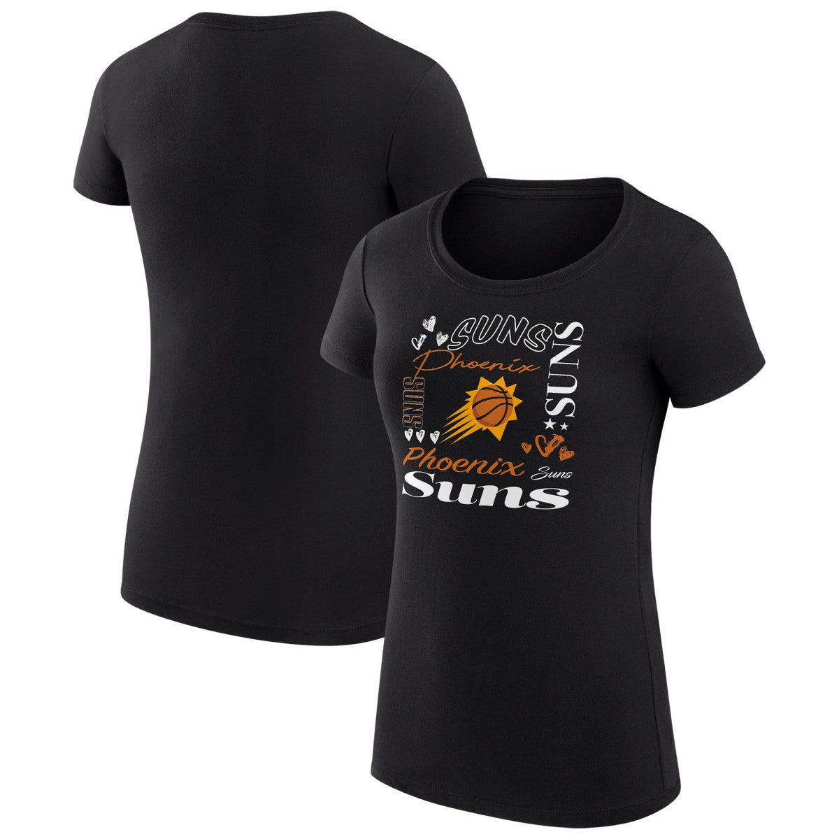 Phoenix Suns G-III 4Her by Carl Banks Women's Super-Slim Fit Lightweight Team Name Collage Graphic T-Shirt