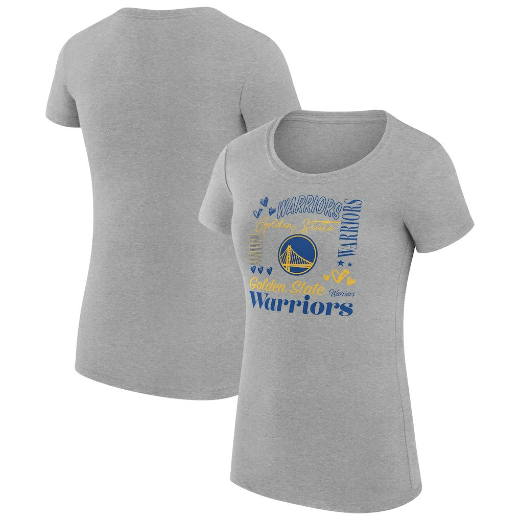 Golden State Warriors G-III 4Her by Carl Banks Women's Super-Slim Fit Lightweight Team Name Collage Graphic T-Shirt sale