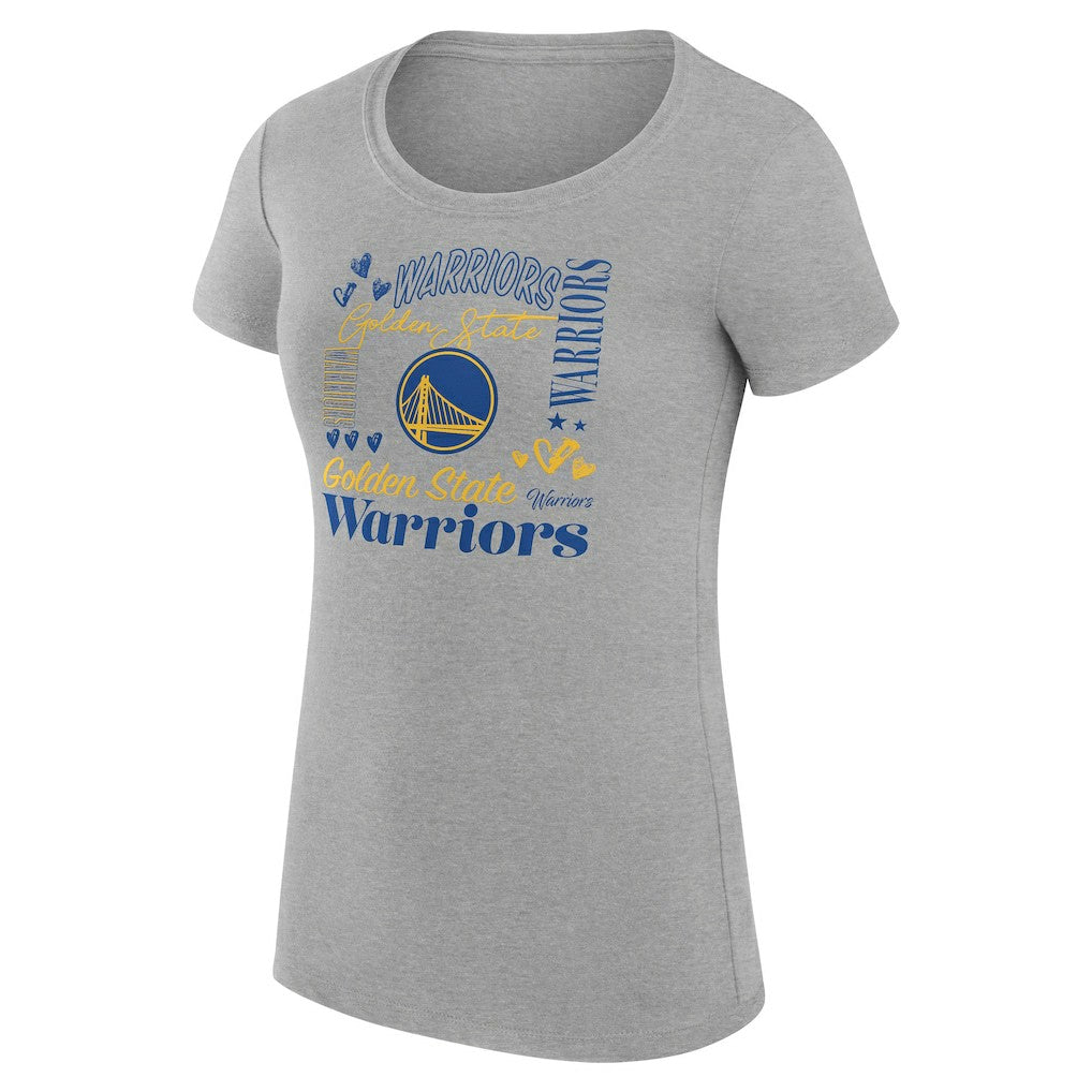 Golden State Warriors G-III 4Her by Carl Banks Women's Super-Slim Fit Lightweight Team Name Collage Graphic T-Shirt sale