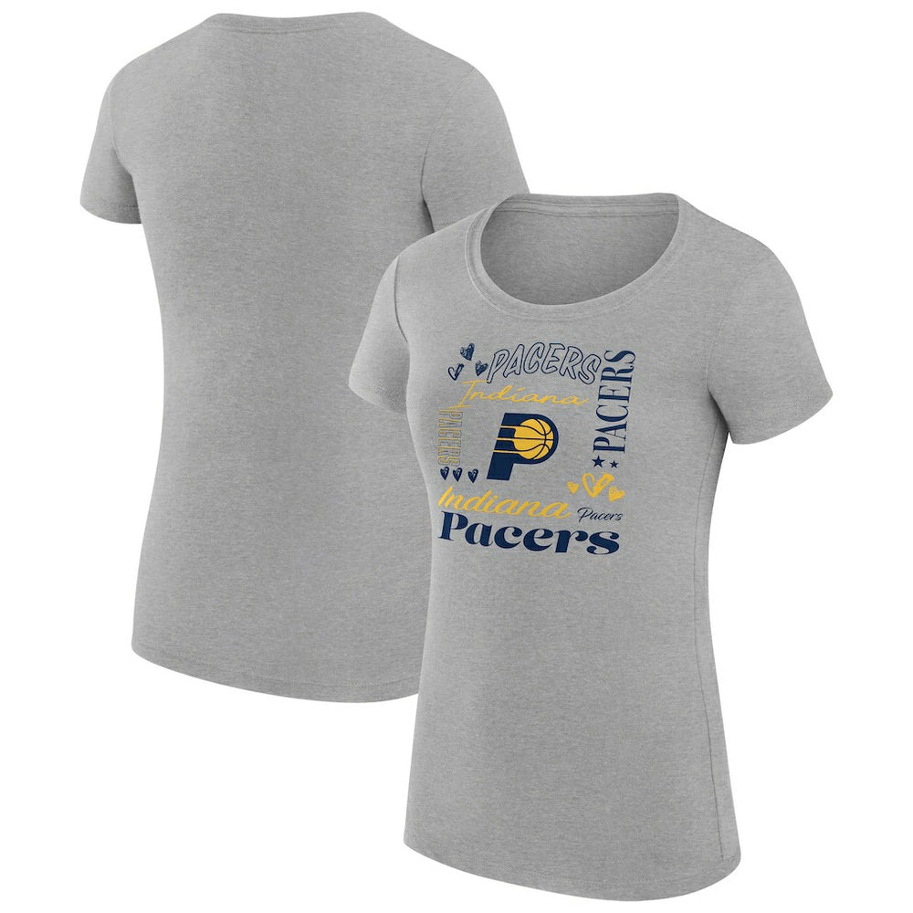 Indiana Pacers G-III 4Her by Carl Banks Women's Super-Slim Fit Lightweight Team Name Collage Graphic T-Shirt
