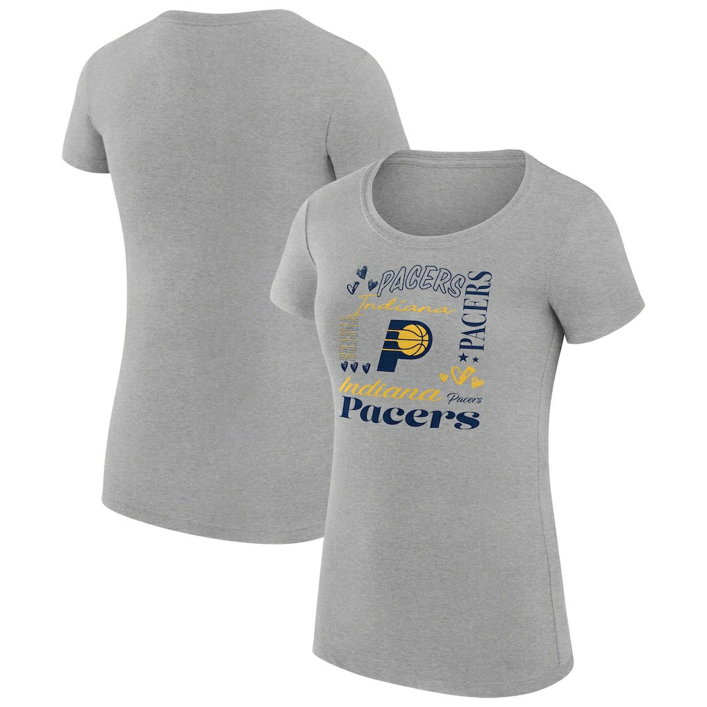 Indiana Pacers G-III 4Her by Carl Banks Women's Super-Slim Fit Lightweight Team Name Collage Graphic T-Shirt
