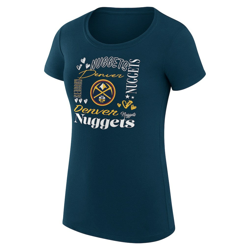 Denver Nuggets G-III 4Her by Carl Banks Women's Super-Slim Fit Lightweight Team Name Collage Graphic T-Shirt sale