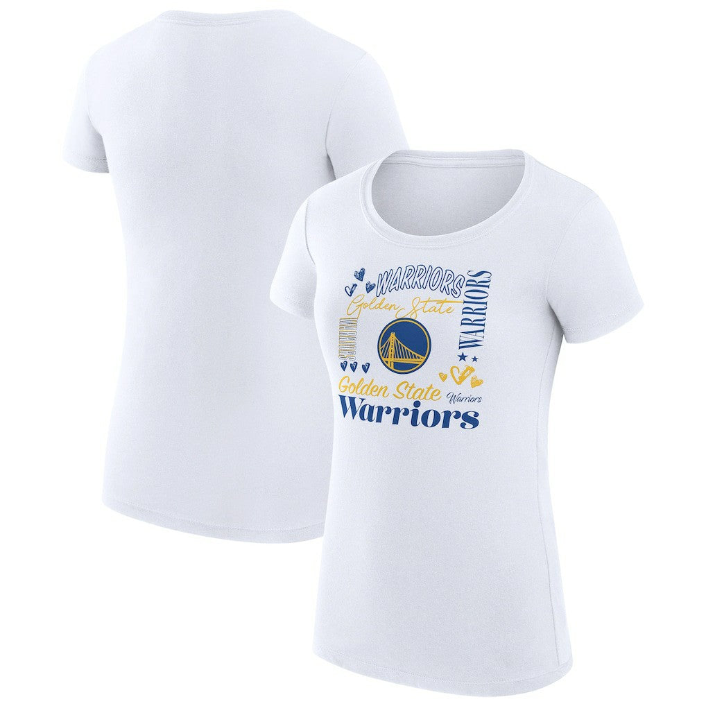 Golden State Warriors G-III 4Her by Carl Banks Women's Super-Slim Fit Lightweight Team Name Collage Graphic T-Shirt sale