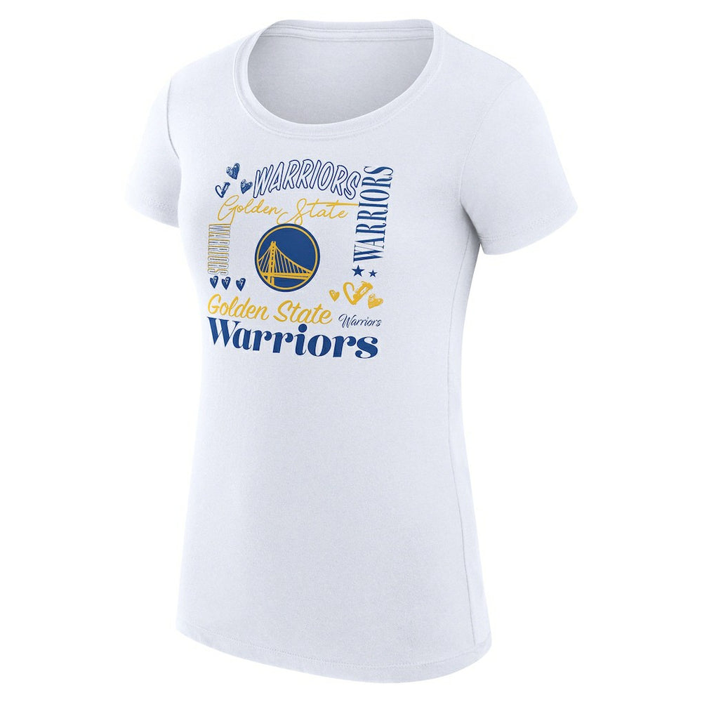 Golden State Warriors G-III 4Her by Carl Banks Women's Super-Slim Fit Lightweight Team Name Collage Graphic T-Shirt sale