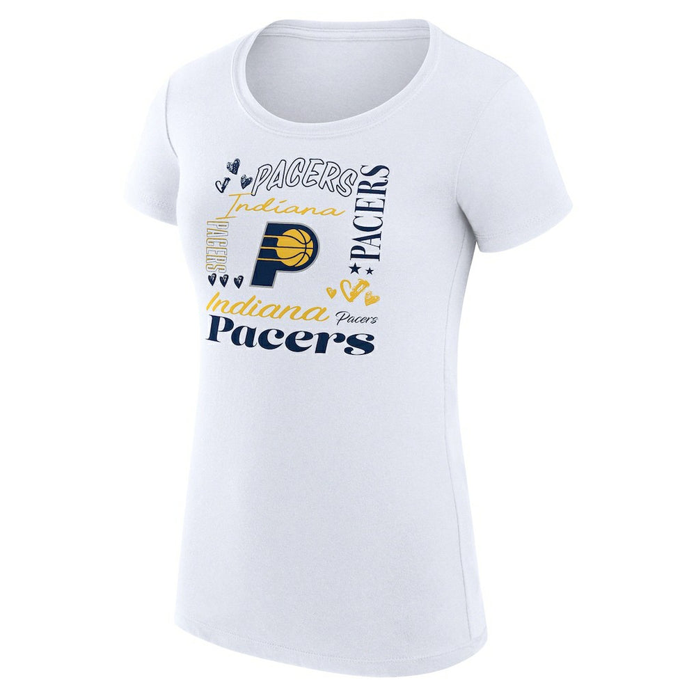 Indiana Pacers G-III 4Her by Carl Banks Women's Super-Slim Fit Lightweight Team Name Collage Graphic T-Shirt