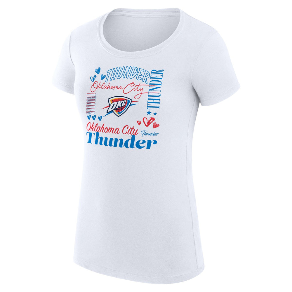 Oklahoma City Thunder G-III 4Her by Carl Banks Women's Super-Slim Fit Lightweight Team Name Collage Graphic T-Shirt