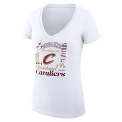 Cleveland Cavaliers G-III 4Her by Carl Banks Women's Super-Slim Fit Lightweight Team Name Collage Graphic V-Neck T-Shirt sale