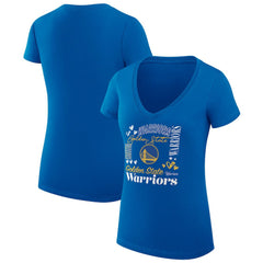 Golden State Warriors G-III 4Her by Carl Banks Women's Super-Slim Fit Lightweight Team Name Collage Graphic V-Neck T-Shirt sale