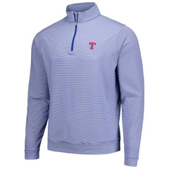 Royal Texas Rangers Peter Millar Perth Sugar Stripe Performance Quarter-Zip Top