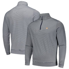 Navy Houston Astros Peter Millar Perth Sugar Stripe Performance Quarter-Zip Top