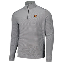 Black Baltimore Orioles Peter Millar Perth Sugar Stripe Performance Quarter-Zip Top