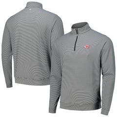 Black Cincinnati Reds Peter Millar Perth Sugar Stripe Performance Quarter-Zip Top
