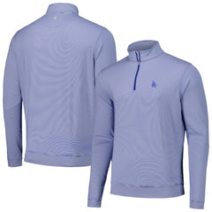 Royal Los Angeles Dodgers Peter Millar Perth Sugar Stripe Performance Quarter-Zip Top