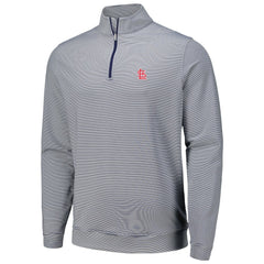 Navy St. Louis Cardinals Peter Millar Perth Sugar Stripe Performance Quarter-Zip Top