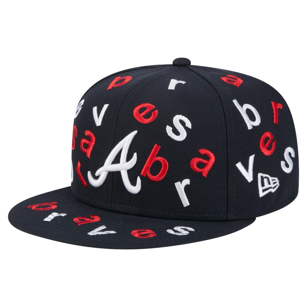 Navy Atlanta Braves New Era Team Confetti 59FIFTY Fitted Hat