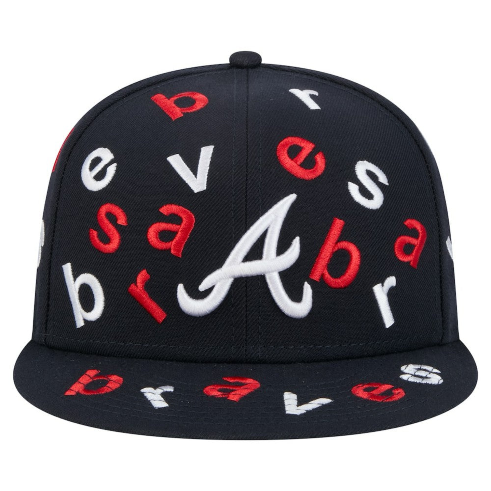 Navy Atlanta Braves New Era Team Confetti 59FIFTY Fitted Hat