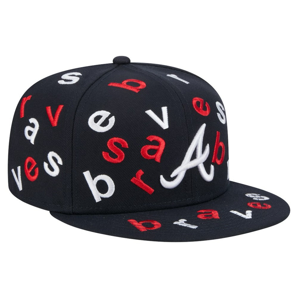 Navy Atlanta Braves New Era Team Confetti 59FIFTY Fitted Hat