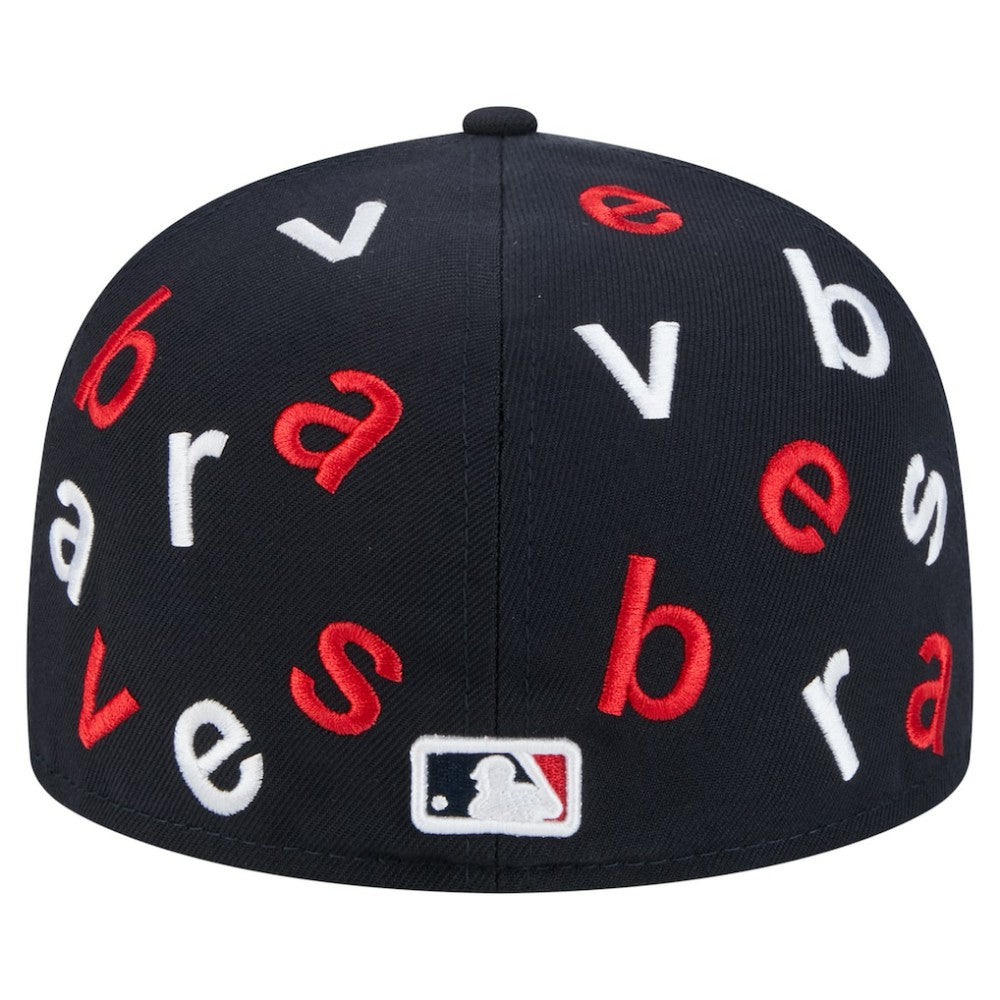 Navy Atlanta Braves New Era Team Confetti 59FIFTY Fitted Hat