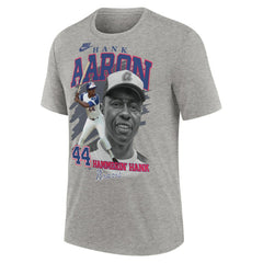 Heather Gray Hank Aaron Atlanta Braves Nike Cooperstown Collection Player Local T-Shirt
