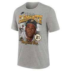 Heather Gray Roberto Clemente Pittsburgh Pirates Nike Cooperstown Collection Player Local T-Shirt