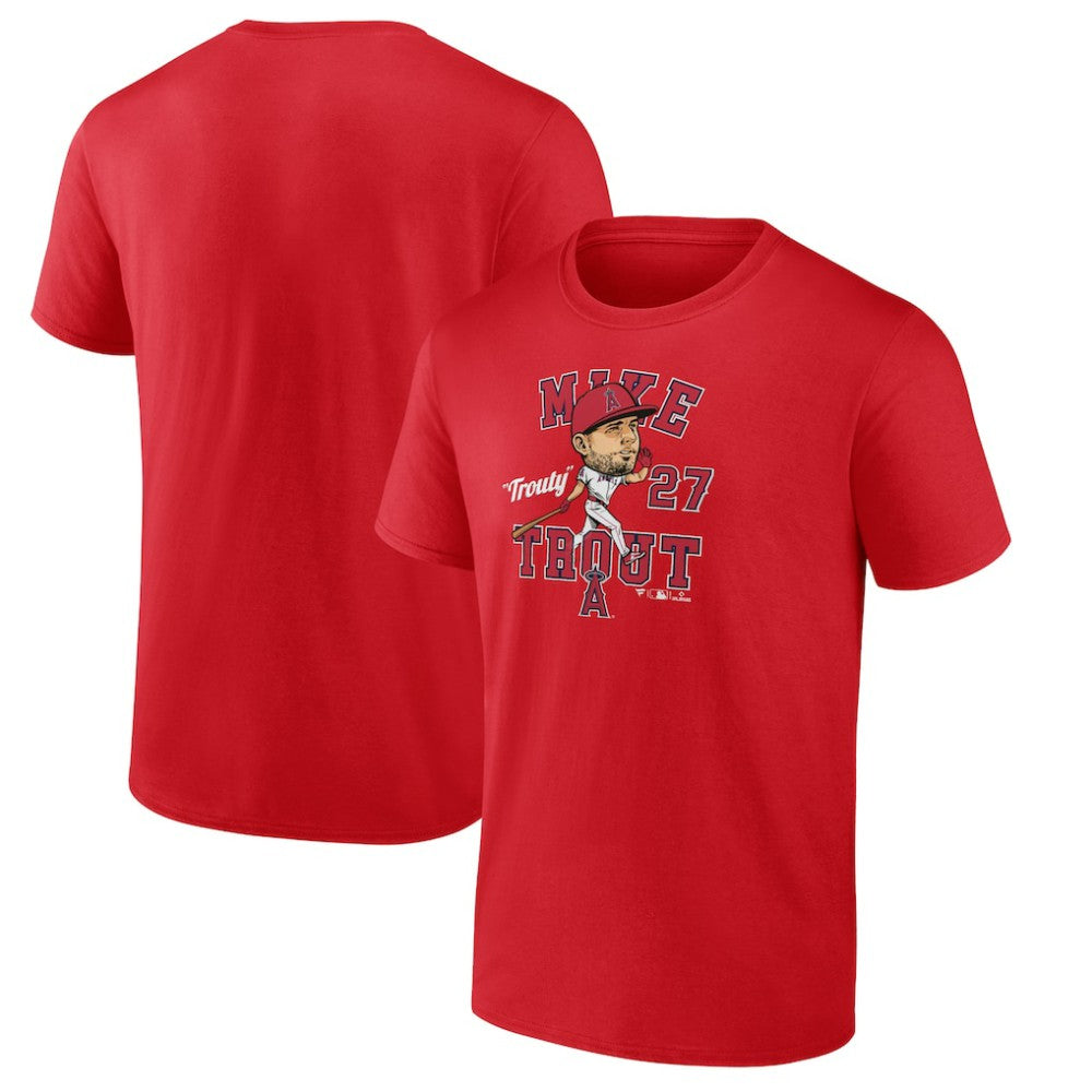 Red Mike Trout Los Angeles Angels Fanatics Hometown Caricature T-Shirt