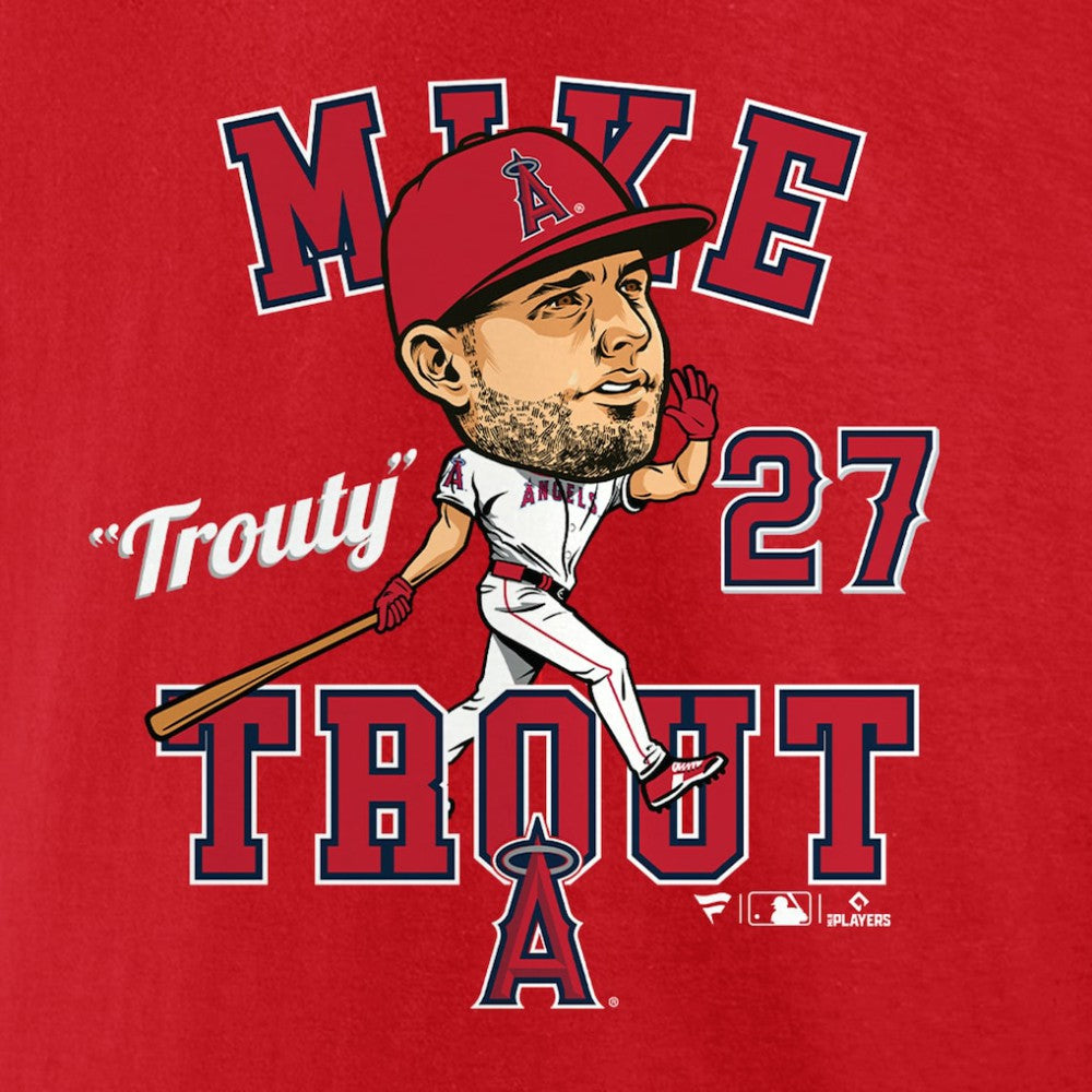 Red Mike Trout Los Angeles Angels Fanatics Hometown Caricature T-Shirt
