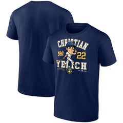 Navy Christian Yelich Milwaukee Brewers Fanatics Hometown Caricature T-Shirt
