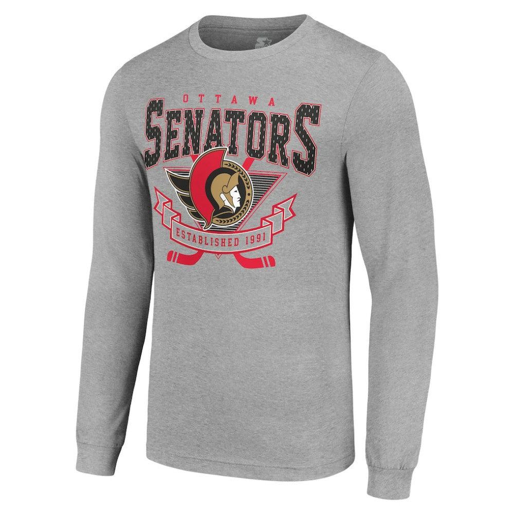 NHL Ottawa Senators Starter '80s Inspired Team Logo Long Sleeve T-Shirt