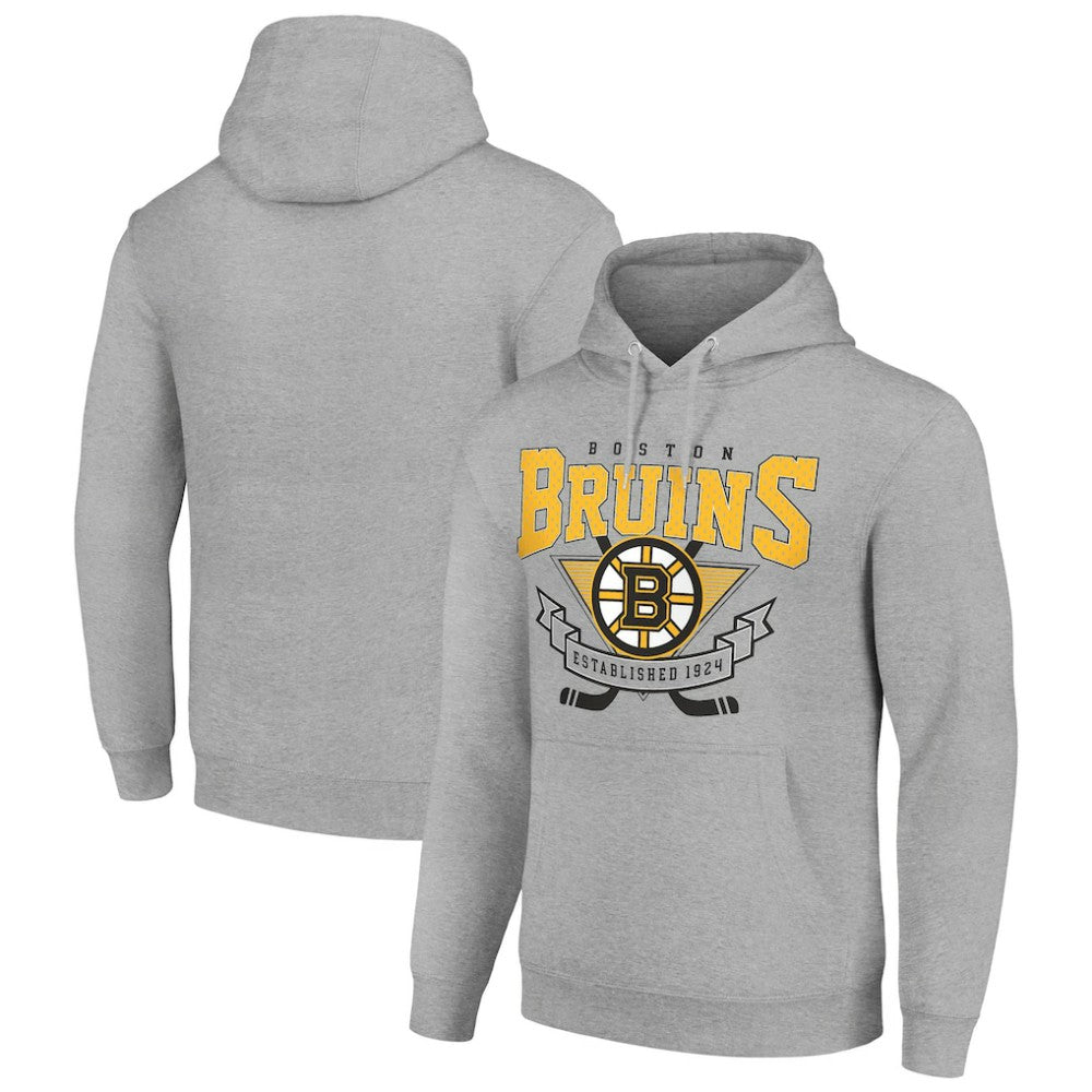 NHL Boston Bruins Starter Team Logo Graphic Fleece Tri-Blend Pullover Hoodie