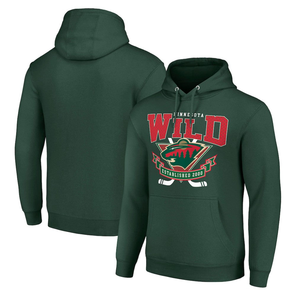 NHL Minnesota Wild Starter Team Logo Graphic Fleece Tri-Blend Pullover Hoodie