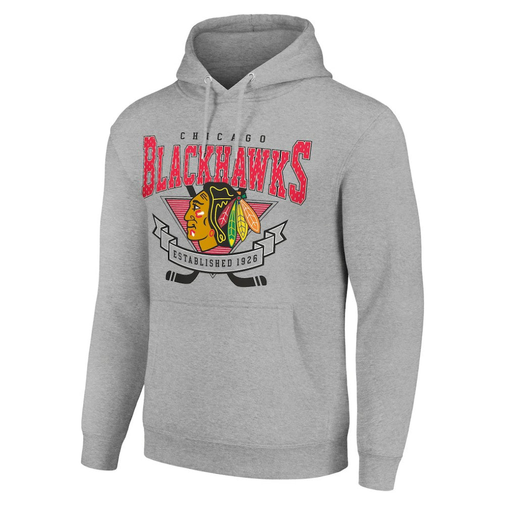 NHL Chicago Blackhawks Starter Team Logo Graphic Fleece Tri-Blend Pullover Hoodie