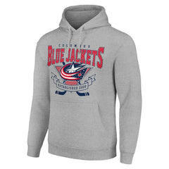 NHL Columbus Blue Jackets Starter Team Logo Graphic Fleece Tri-Blend Pullover Hoodie