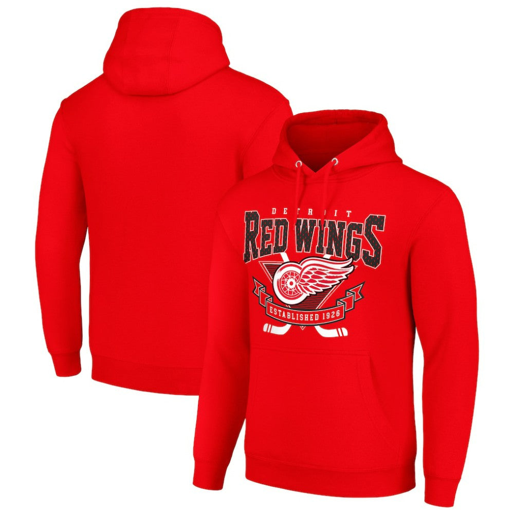 NHL Detroit Red Wings Starter Team Logo Graphic Fleece Tri-Blend Pullover Hoodie