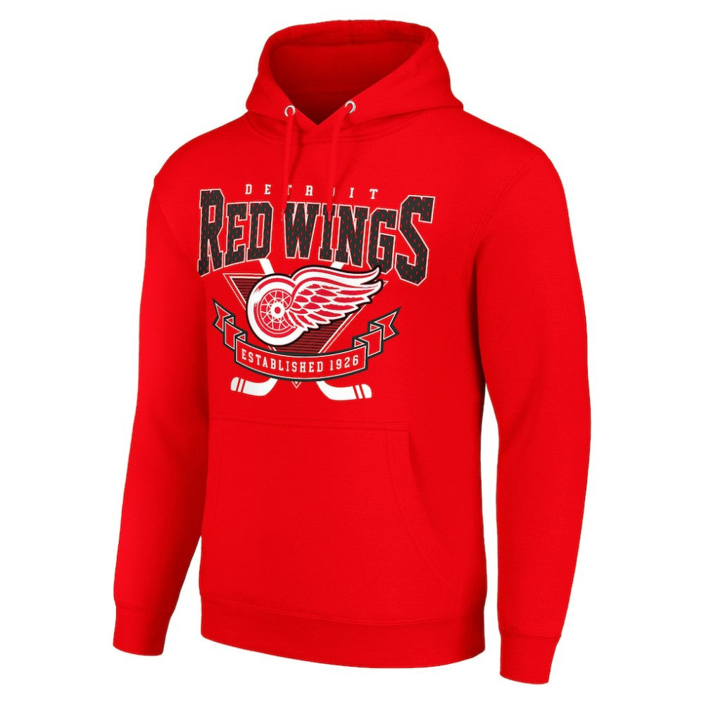 NHL Detroit Red Wings Starter Team Logo Graphic Fleece Tri-Blend Pullover Hoodie