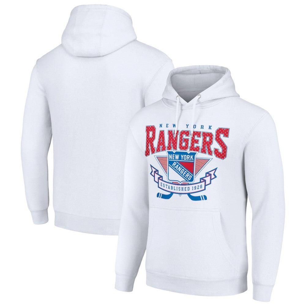 NHL New York Rangers Starter Team Logo Graphic Fleece Tri-Blend Pullover Hoodie