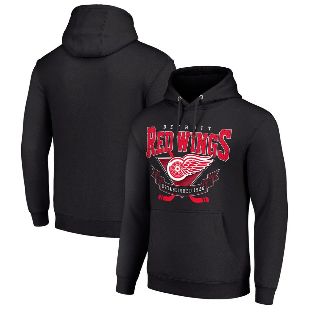 NHL Detroit Red Wings Starter Team Logo Graphic Fleece Tri-Blend Pullover Hoodie