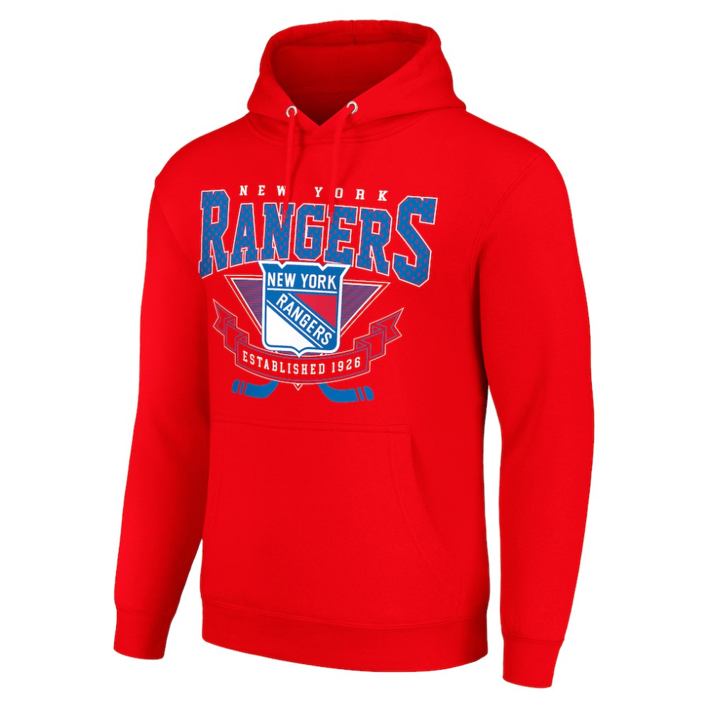 NHL New York Rangers Starter Team Logo Graphic Fleece Tri-Blend Pullover Hoodie