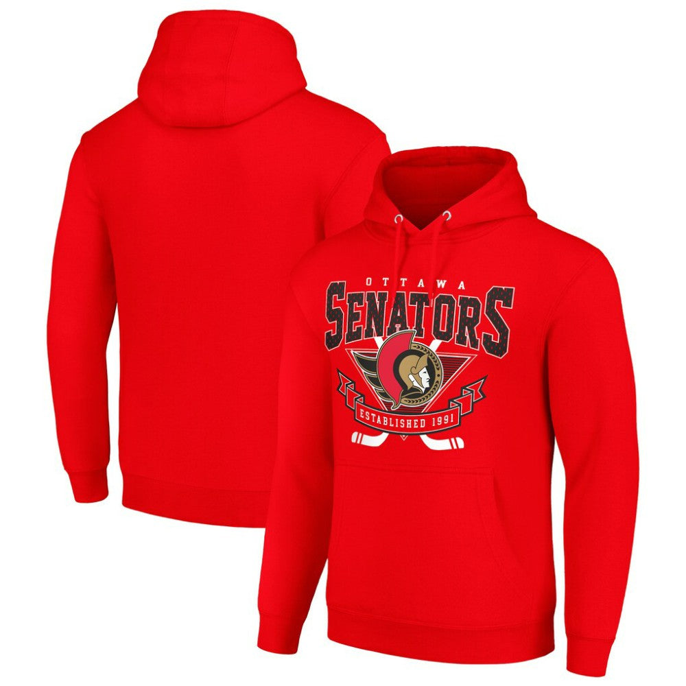 NHL Ottawa Senators Starter Team Logo Graphic Fleece Tri-Blend Pullover Hoodie