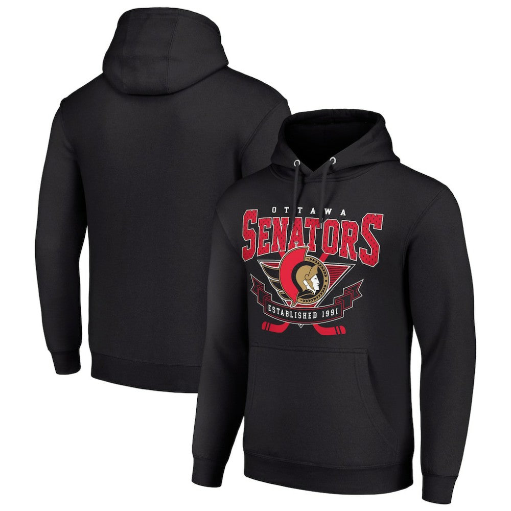 NHL Ottawa Senators Starter Team Logo Graphic Fleece Tri-Blend Pullover Hoodie