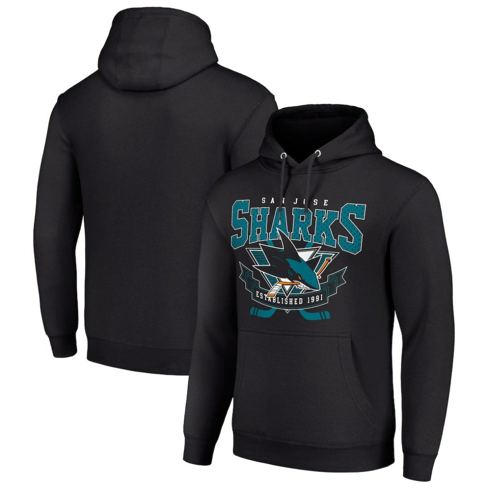 NHL San Jose Sharks Starter Team Logo Graphic Fleece Tri-Blend Pullover Hoodie