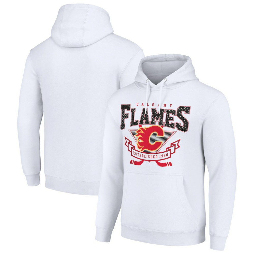 NHL Calgary Flames Starter Team Logo Graphic Fleece Tri-Blend Pullover Hoodie