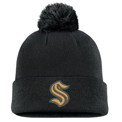 NHL Seattle Kraken Fanatics Military Appreciation Cuffed Knit Hat with Pom