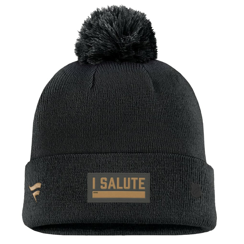 NHL Seattle Kraken Fanatics Military Appreciation Cuffed Knit Hat with Pom