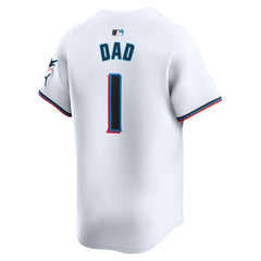 White Miami Marlins Nike #1 Dad Home Limited Jersey