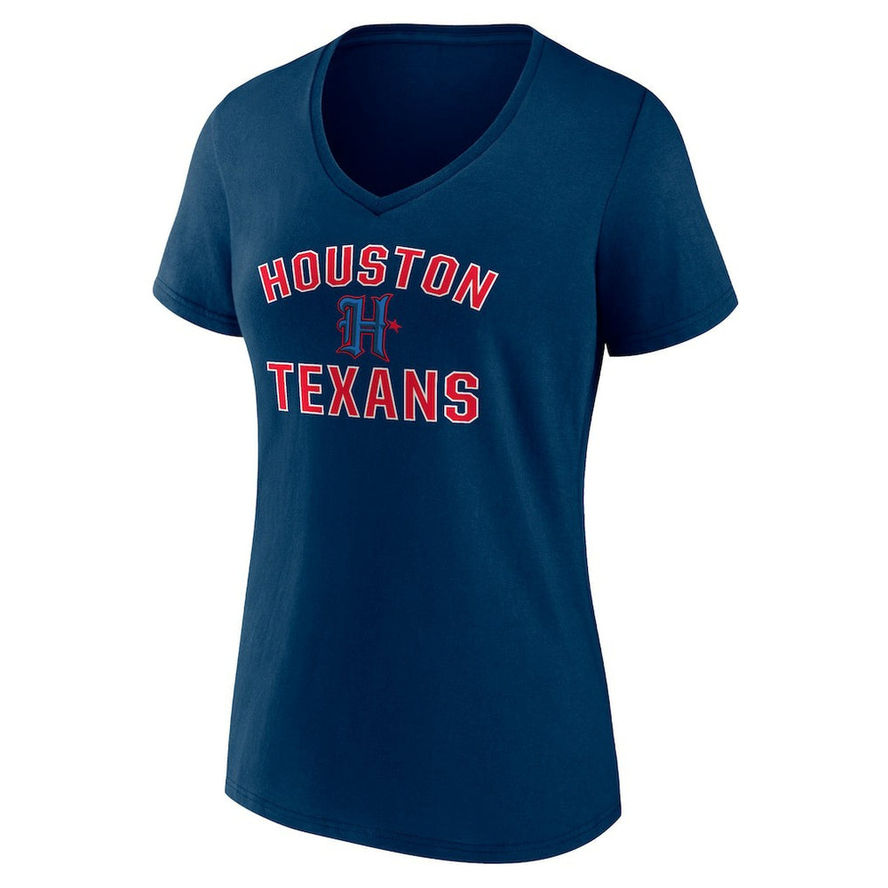 Women's Secondary Logo Victory Arch V-Neck T-Shirt - Houston Texans T-shirts