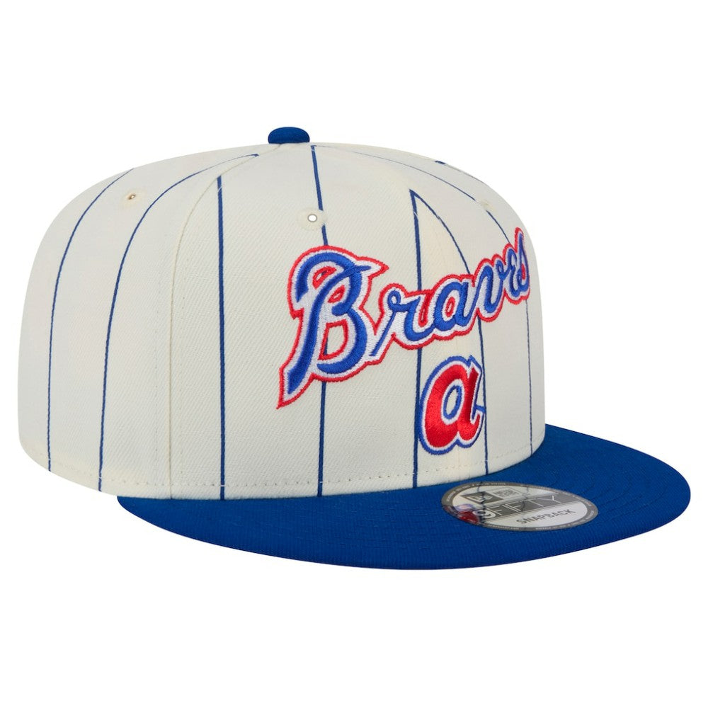 White Atlanta Braves New Era Jersey Pinstripe 9FIFTY Snapback Hat